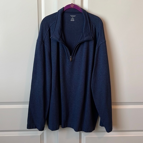 Van Heusen Other - Van Heusen Never Tuck 1/4 Zip Pullover Jacket Men’s 3XL Blue